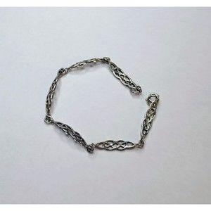 Sterling Silver Bracelet, Celtic design, 7 inch, vintage
